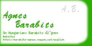 agnes barabits business card